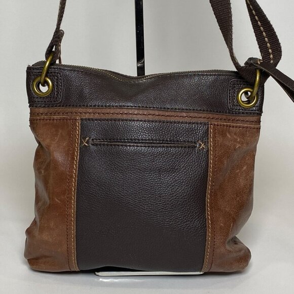 The Sak Pebbled Leather Kendra Crossbody Purse Shoulder Bag Brown Boho Casual - Picture 3 of 10